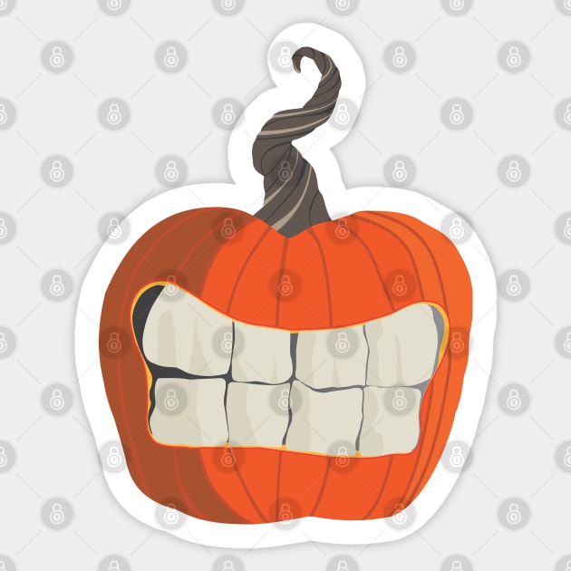 Pumpkin Grin Sticker by KneppDesigns